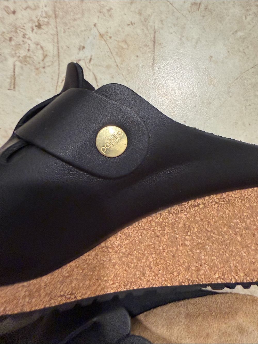 Papillio Birkenstock Buckley Big Buckle Black Leather Clogs EU 39 US 8 NWT - Picture 9 of 13